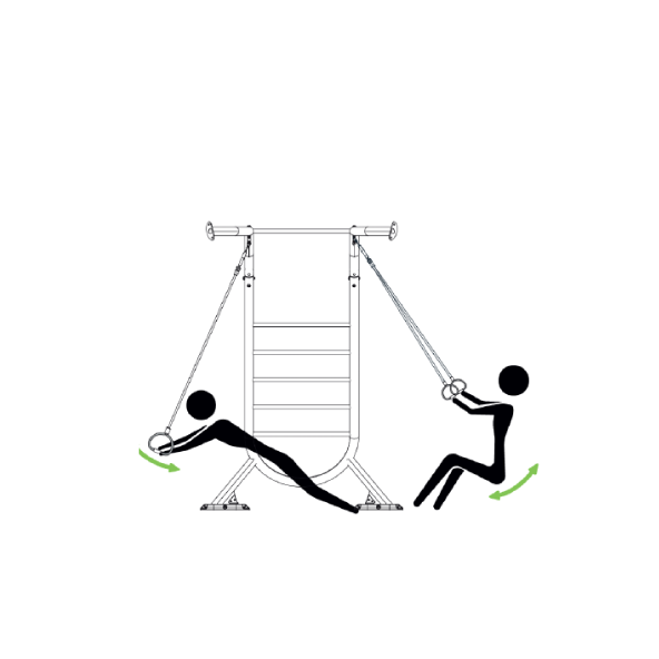 TRX chest press, squat and fly station